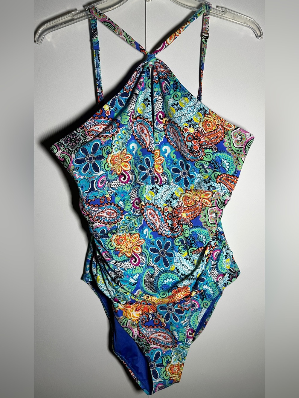 Bleu Rod Beattie Multicolor Paisley & Floral One-Piece Swimsuit